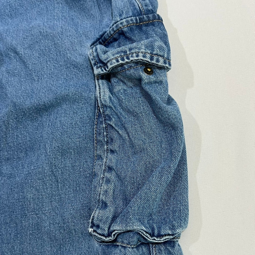 Universal Thread Cargo Jeans Wide Leg High Rise Medium Wash Blue Womens 12R - Picture 4 of 16